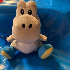 Charming Dinosaur Plush Toy - White and Blue